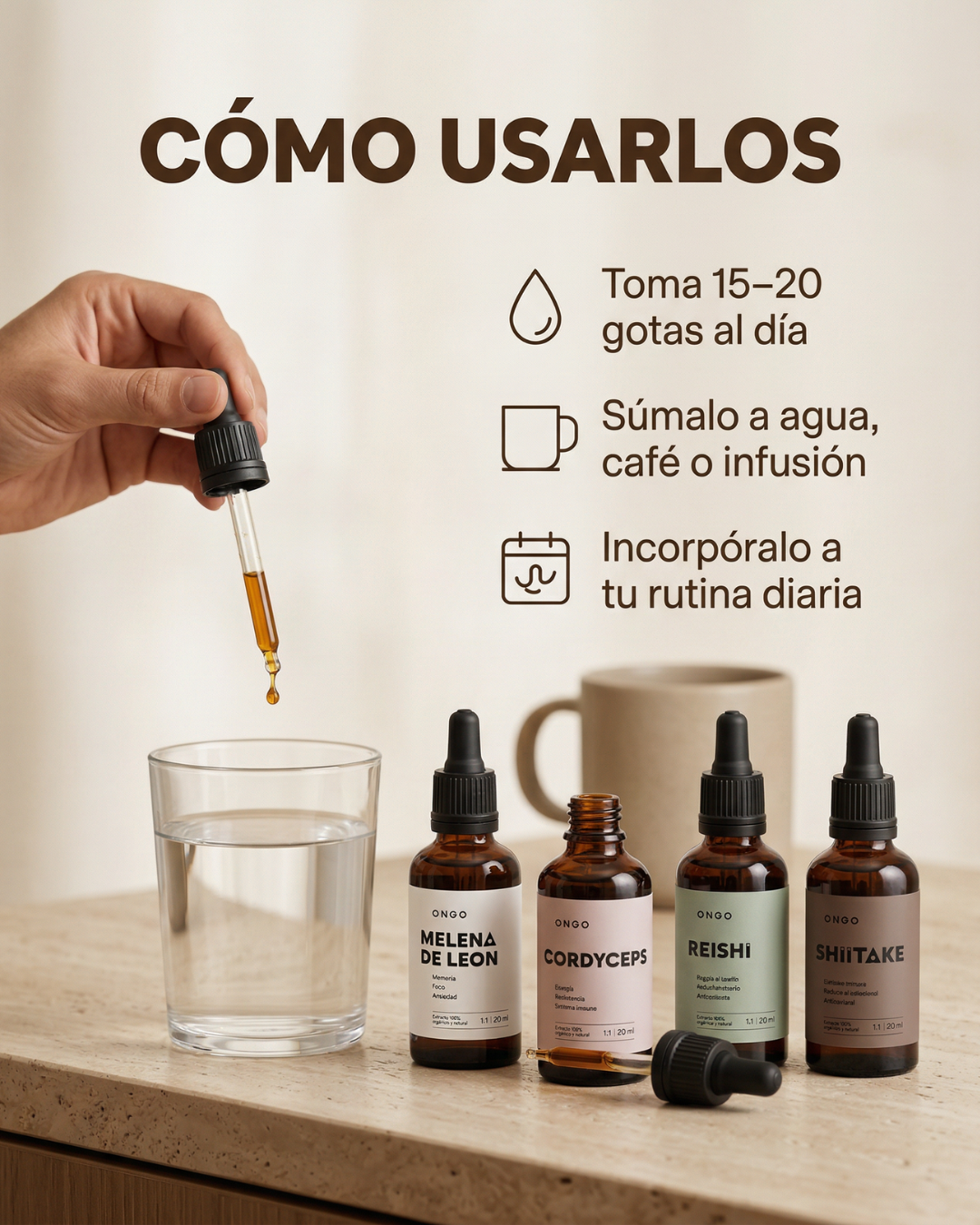 Pack Ongo 4 Extractos - para ayudarte a rendir mejor frente al estrés diario.