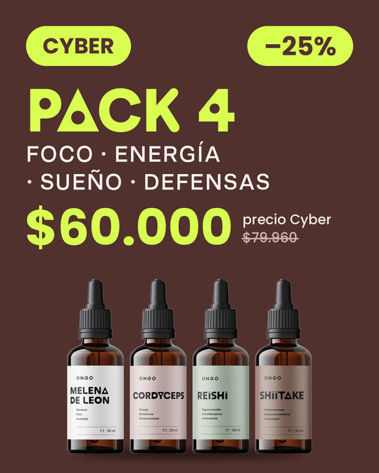 Pack 4 Extractos: Foco, Energía, Sueño y Defensas